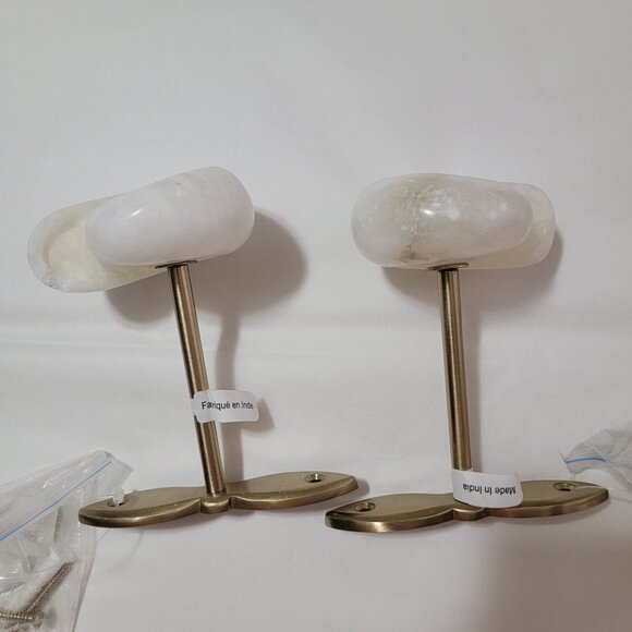 Anthropologie Marina Marble Curtain Tiebacks Seashell Nautical Ocean Beach House - Picture 7 of 10